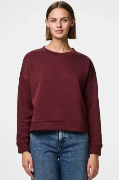 Clearance Pieces Pcchilli Ls Loose Sweat 4797616 Tawny Port