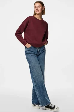 Clearance Pieces Pcchilli Ls Loose Sweat 4797616 Tawny Port