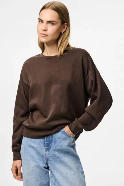 Hot Pieces Pcchilli Ls Loose Sweat 4802394 Hot Fudge