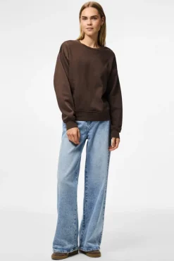 Hot Pieces Pcchilli Ls Loose Sweat 4802394 Hot Fudge