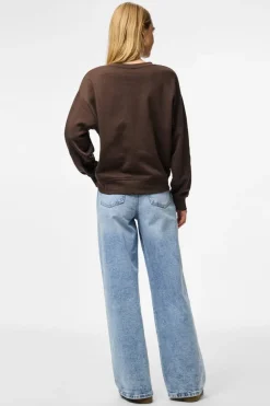 Hot Pieces Pcchilli Ls Loose Sweat 4802394 Hot Fudge