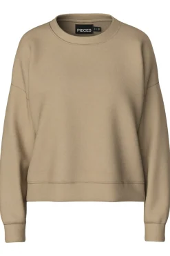 Sale Pieces Pcchilli Ls Sweat 3728739 Silver Mink