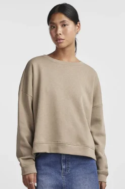 Sale Pieces Pcchilli Ls Sweat 3728739 Silver Mink