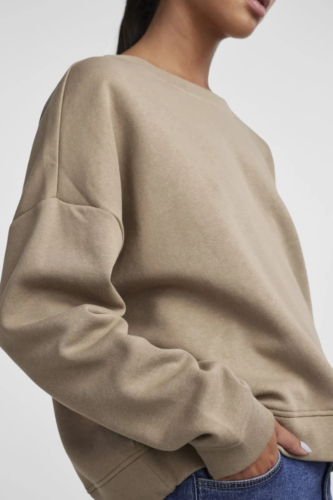 Sale Pieces Pcchilli Ls Sweat 3728739 Silver Mink