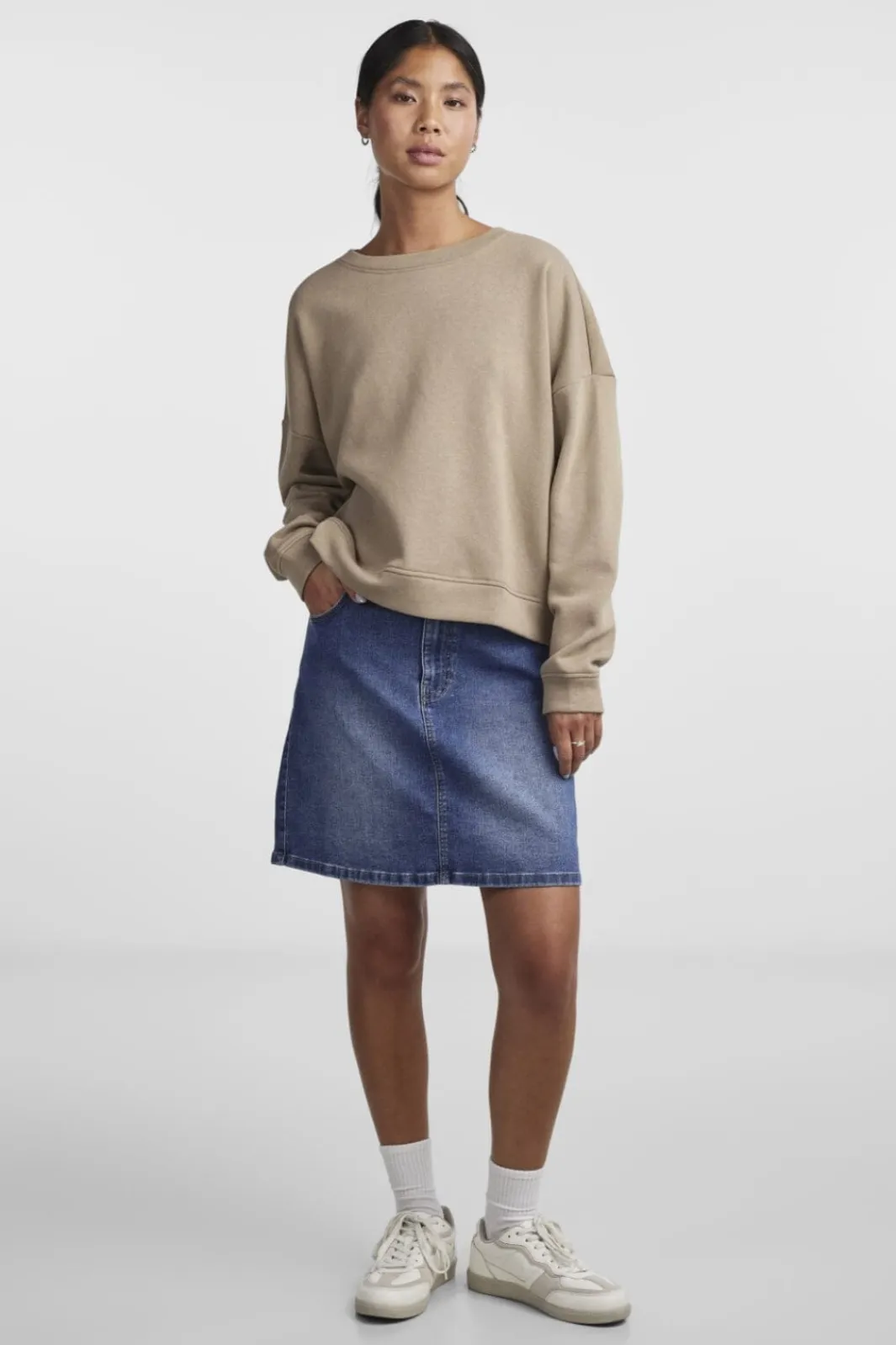 Sale Pieces Pcchilli Ls Sweat 3728739 Silver Mink