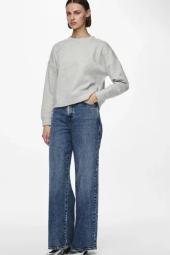 Online Pieces Pcchilli Ls Sweat 3595554 Light Grey Melange
