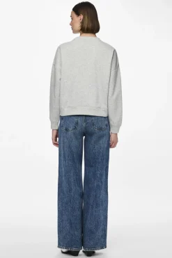 Online Pieces Pcchilli Ls Sweat 3595554 Light Grey Melange