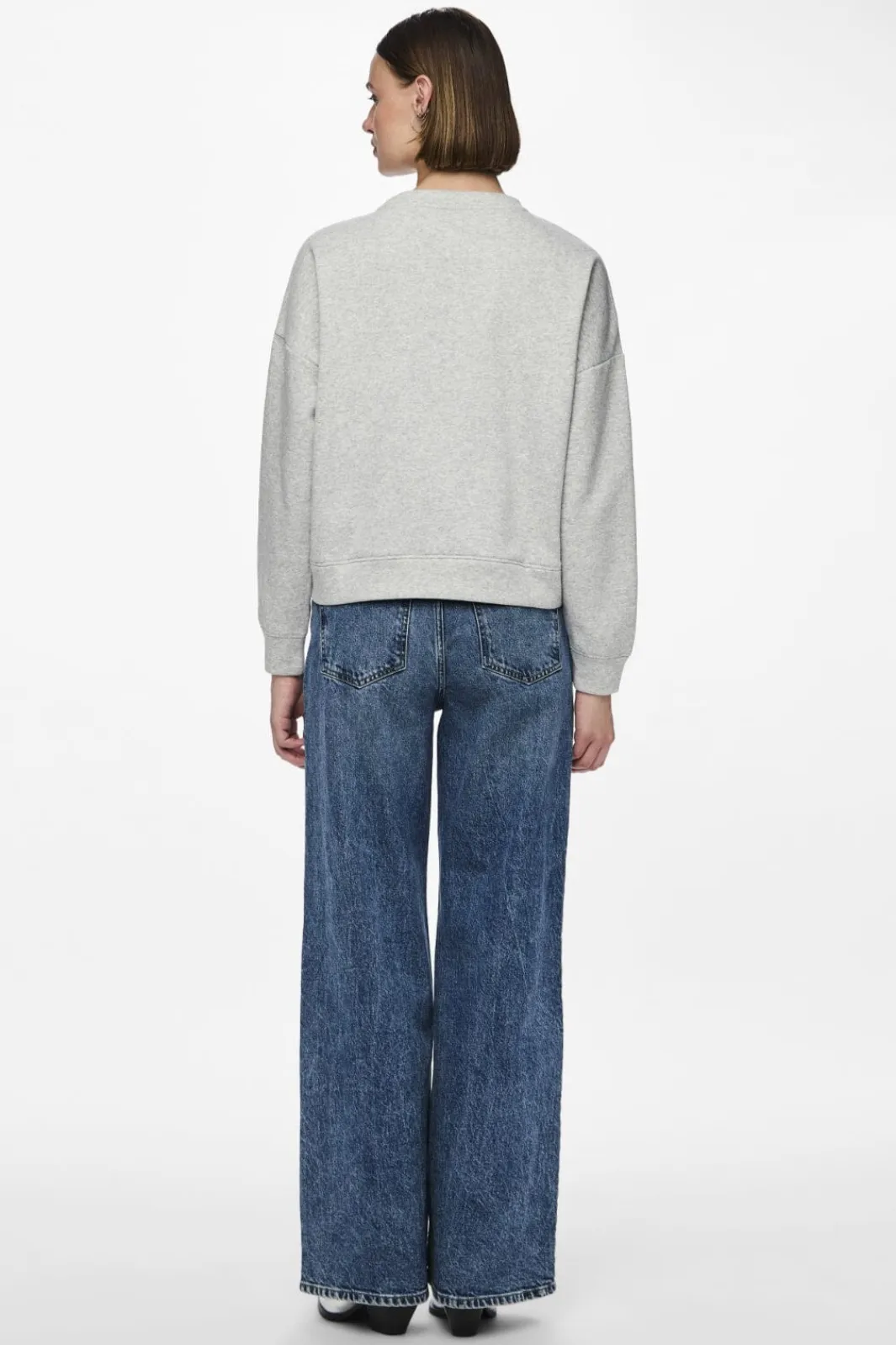 Online Pieces Pcchilli Ls Sweat 3595554 Light Grey Melange