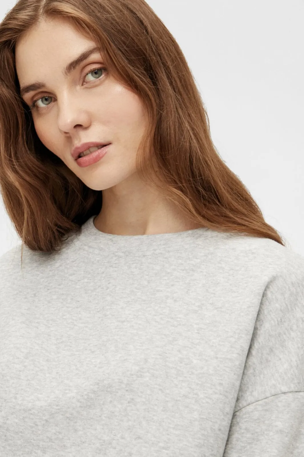 Online Pieces Pcchilli Ls Sweat 3595554 Light Grey Melange