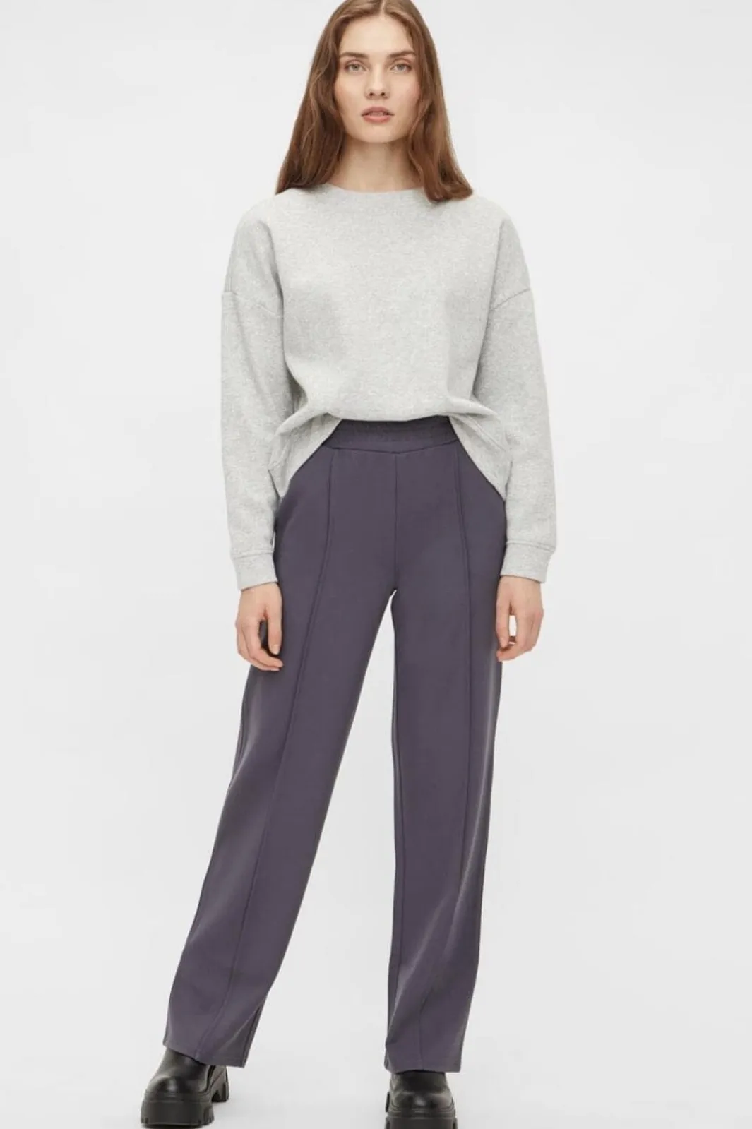 Online Pieces Pcchilli Ls Sweat 3595554 Light Grey Melange