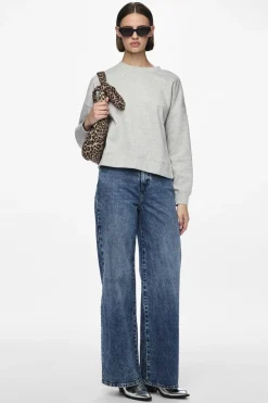Online Pieces Pcchilli Ls Sweat 3595554 Light Grey Melange