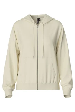 Clearance Pieces Pcchilli Ls Zip Hoodie 4626556 White Pepper