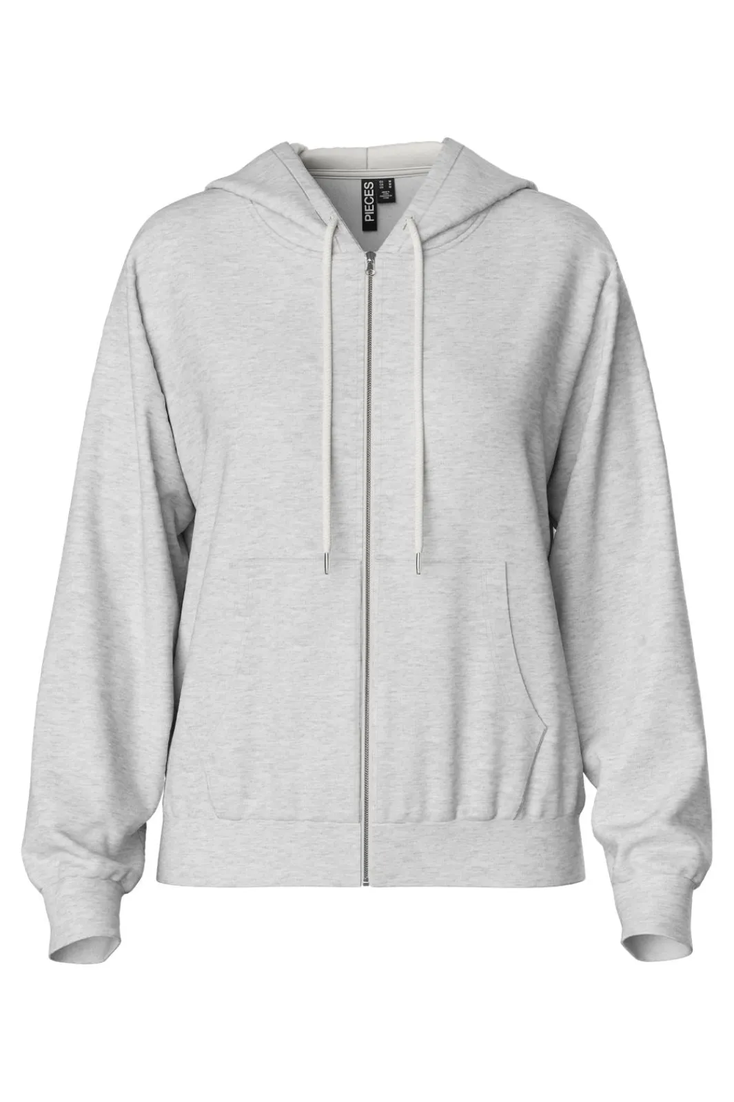 Pieces Pcchilli Ls Zip Hoodie 4265112 Light Grey Melange