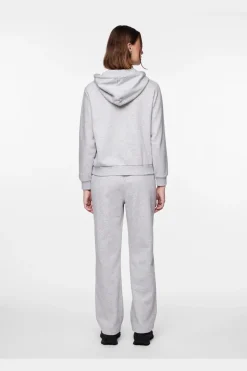 Pieces Pcchilli Ls Zip Hoodie 4265112 Light Grey Melange