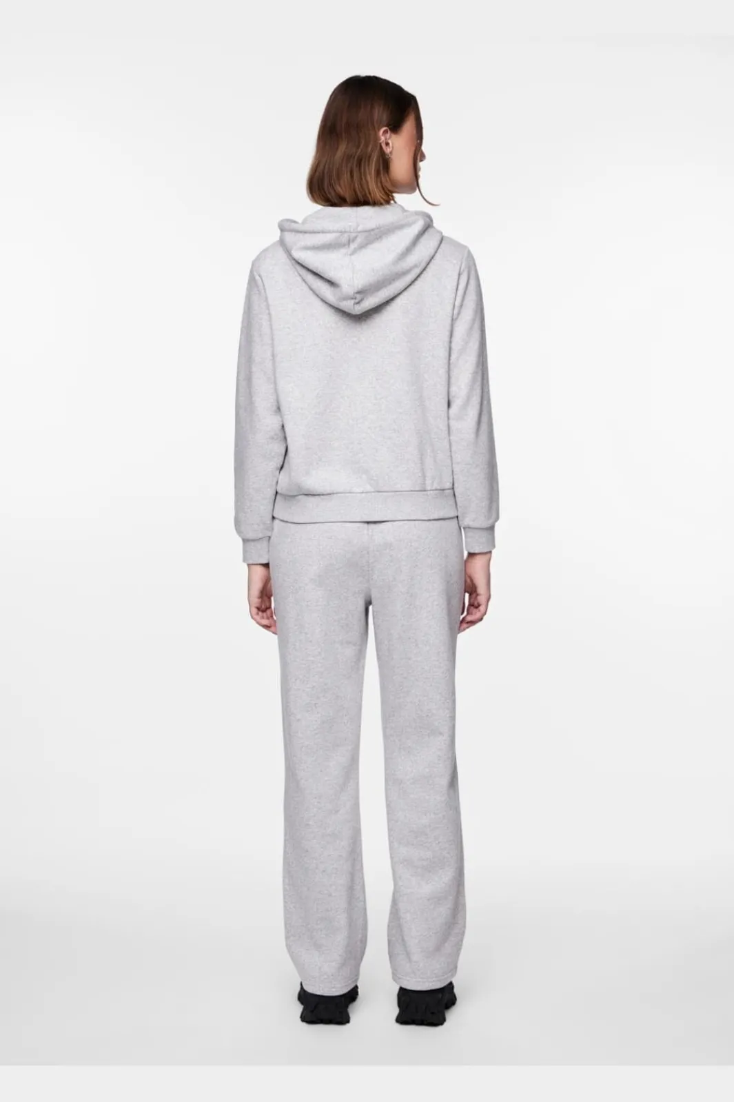 Pieces Pcchilli Ls Zip Hoodie 4265112 Light Grey Melange