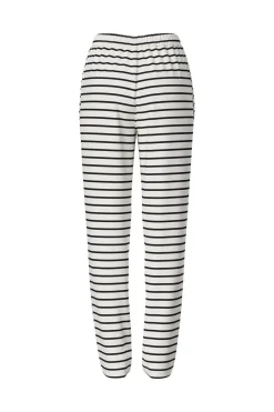 Best Pieces Pcchilli Straight Stripe Pants 4701513 Cloud Dancer Black