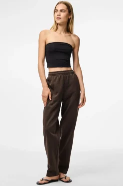 New Pieces Pcchilli Straight Sweat Pants 4802328 Hot Fudge