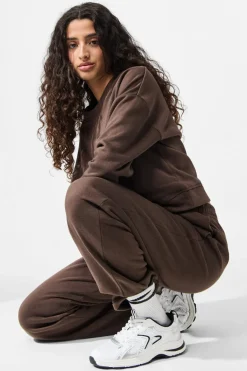 New Pieces Pcchilli Straight Sweat Pants 4802328 Hot Fudge