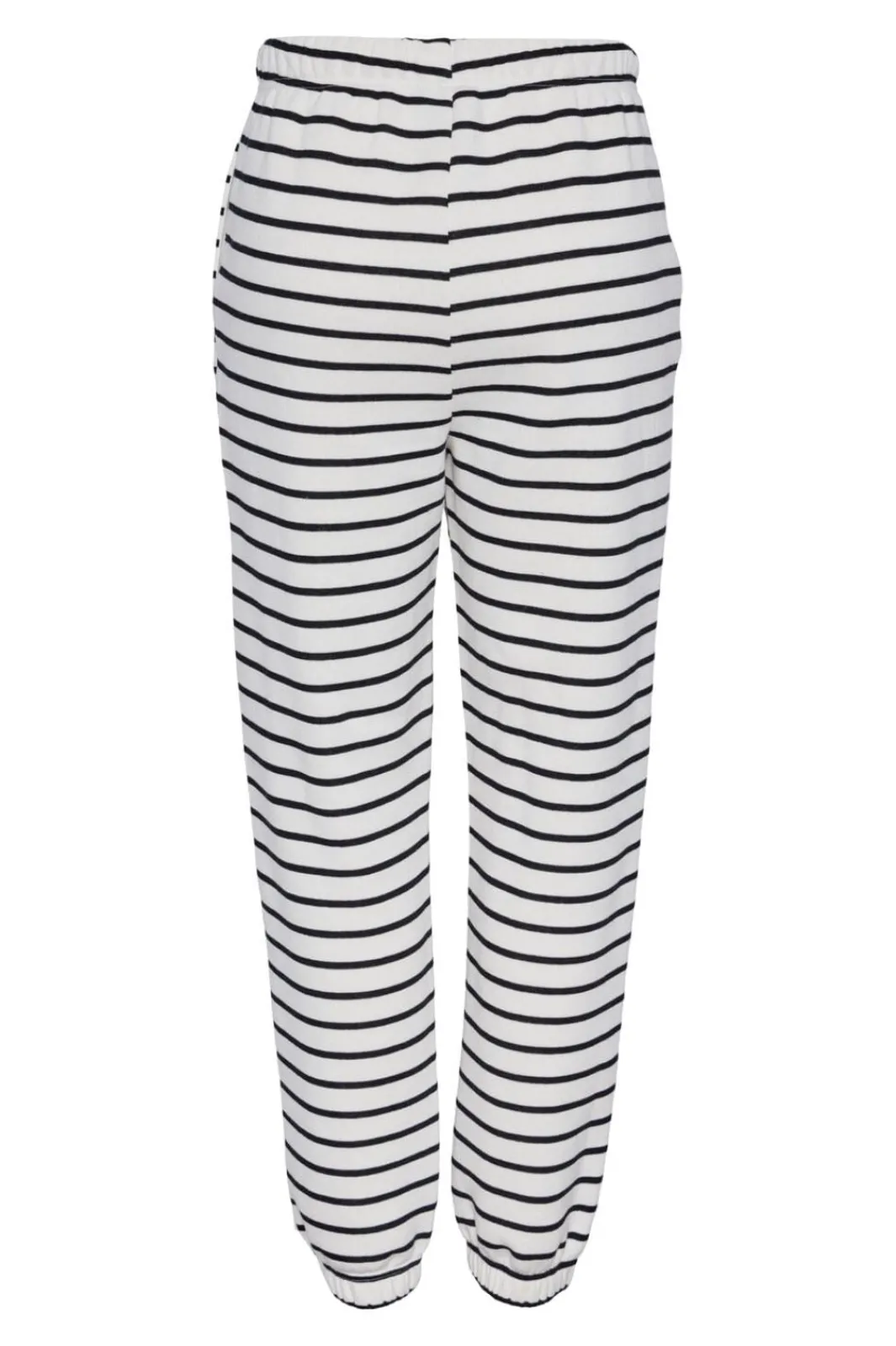 Sale Pieces Pcchilli Sweat Pants Stripes 4410010 Cloud Dancer Black