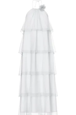 Pieces Pcclara Sl Long Layred Dress Kca 4785294 Bright White