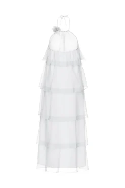Pieces Pcclara Sl Long Layred Dress Kca 4785294 Bright White