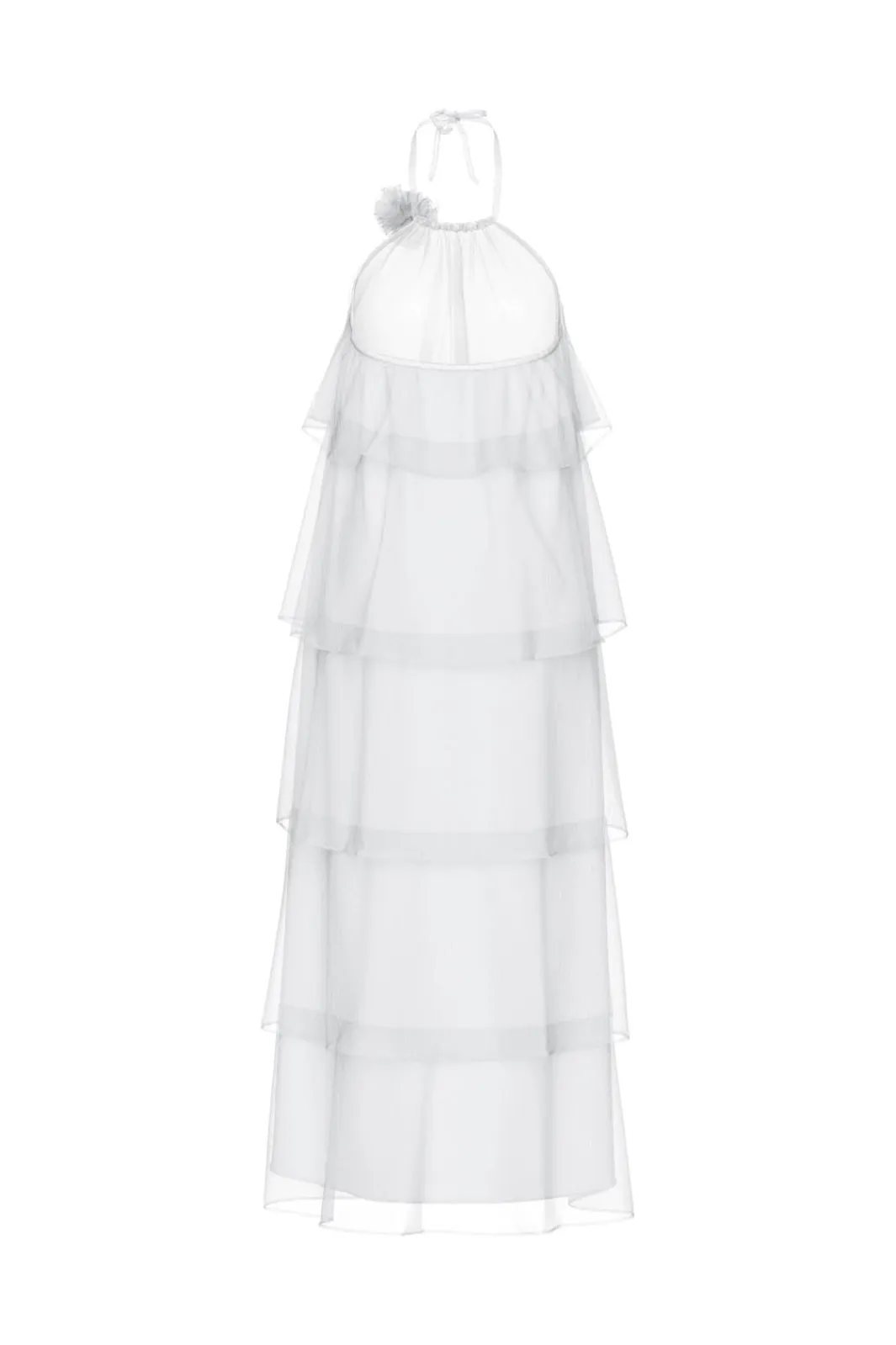 Pieces Pcclara Sl Long Layred Dress Kca 4785294 Bright White