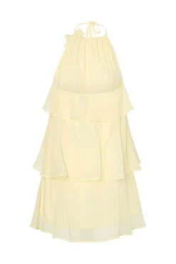 Clearance Pieces Pcclara Sl Short Layred Dress Kca 4865987 Pale Banana