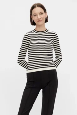 Hot Pieces Pccrista Ls O-Nech Knit Noos Black With Birch