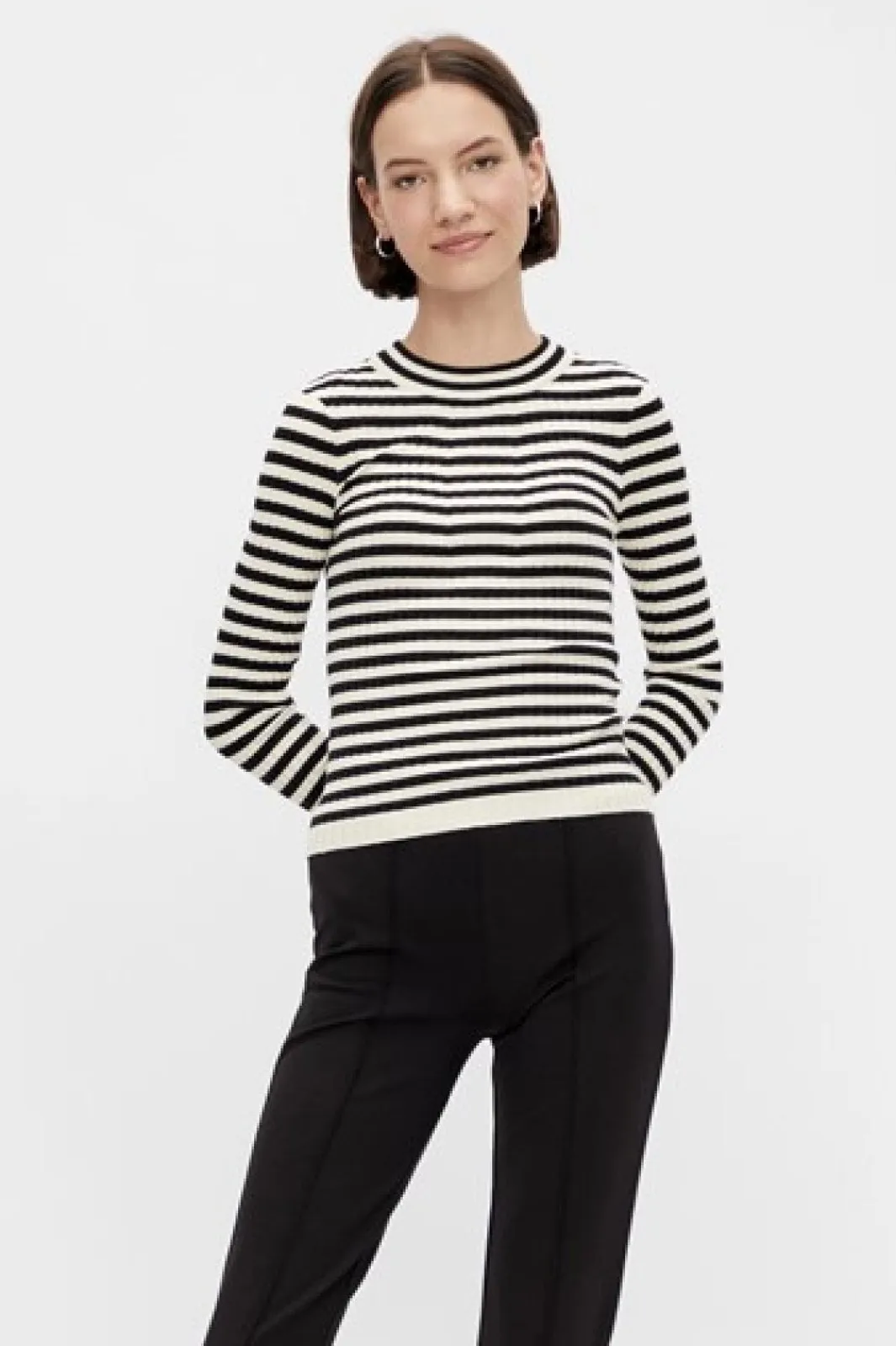 Hot Pieces Pccrista Ls O-Nech Knit Noos Black With Birch