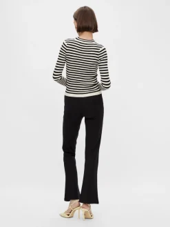 Clearance Pieces Pccrista Ls O-Neck Knit 3653318 Black WITH BIRCH STRIPES M