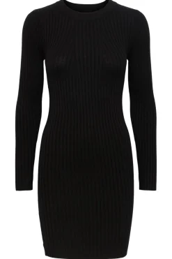 Hot Pieces PcCrista LS O-Neck Knit Dress Black