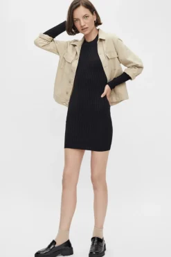 Hot Pieces PcCrista LS O-Neck Knit Dress Black