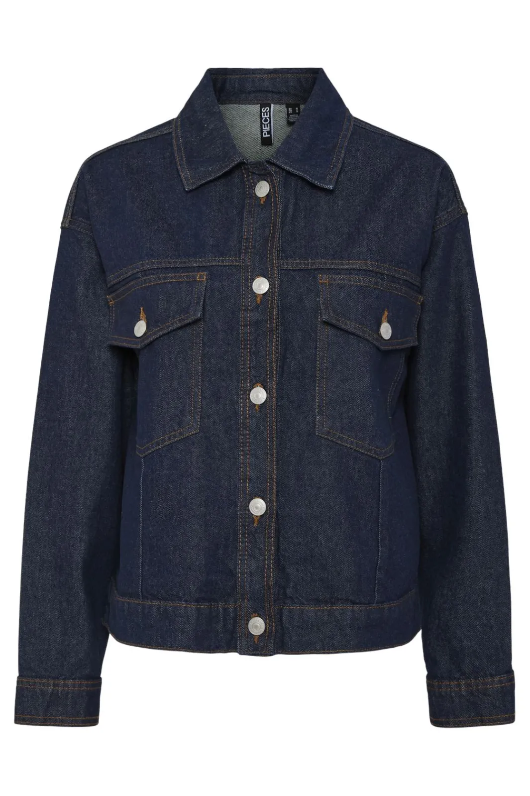 Pieces Pcelma Denim Jacket 4651326 Dark Blue Denim Rinse Wash