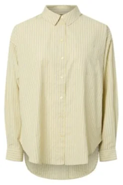 Clearance Pieces Pcemmy Ls Loose Shirt 5006159 French Vanilla Delicioso/White