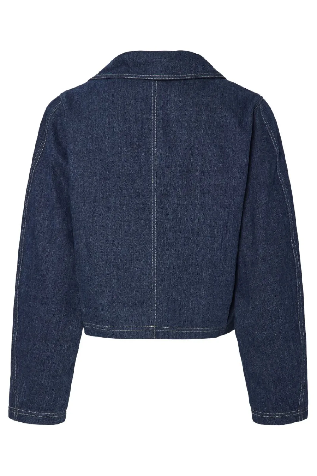 Online Pieces Pcfabia Ls V-Neck Denim Top Fsy 4745558 Dark Blue Denim