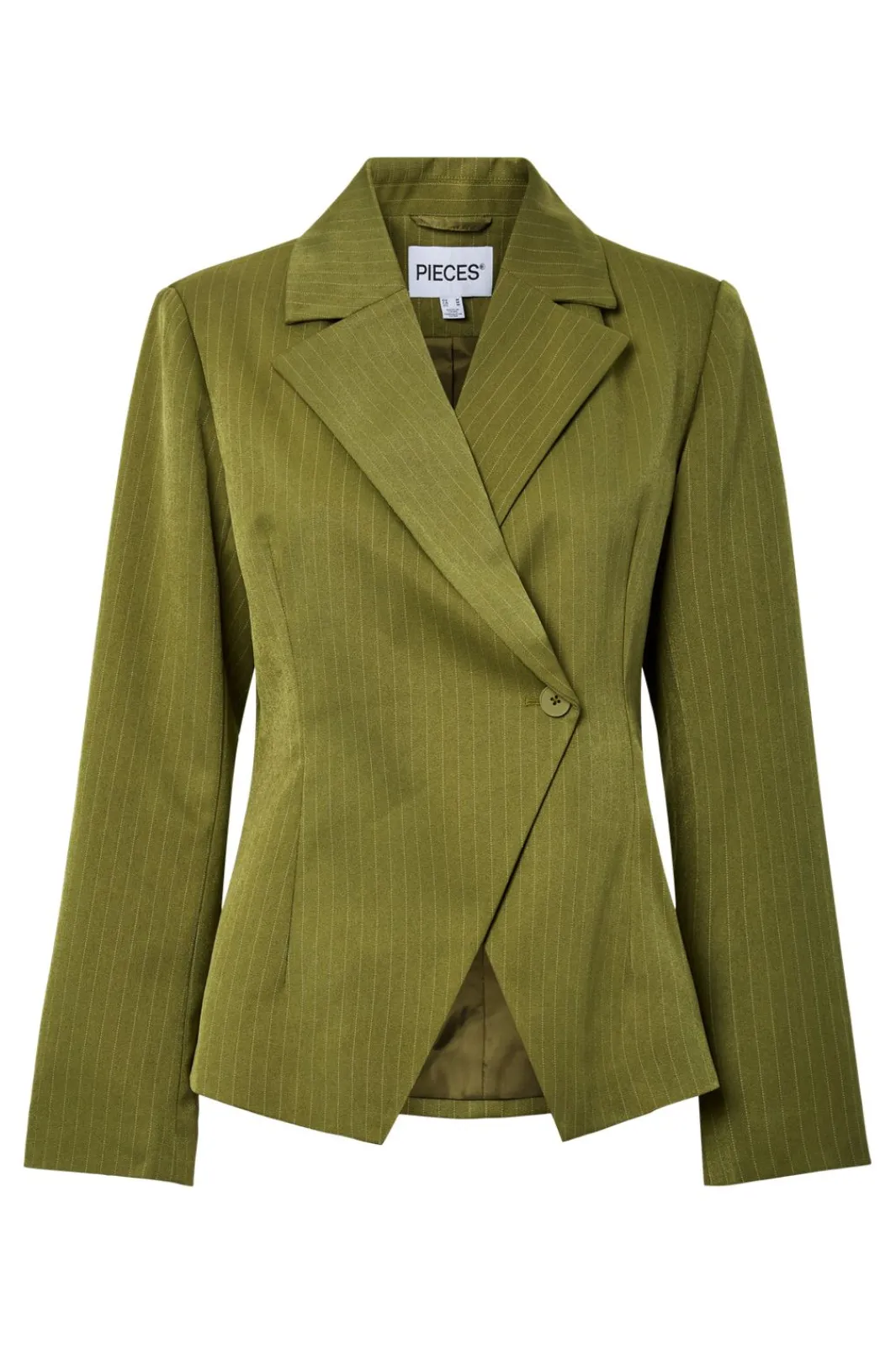 Online Pieces Pcfalka Ls Fittet Pinstriped Blazer 4985125 Sphagnum Pinstripe