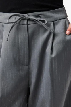 Sale Pieces Pcfalka Pinstriped Tie Pants 4983919 Grey Pinstripe