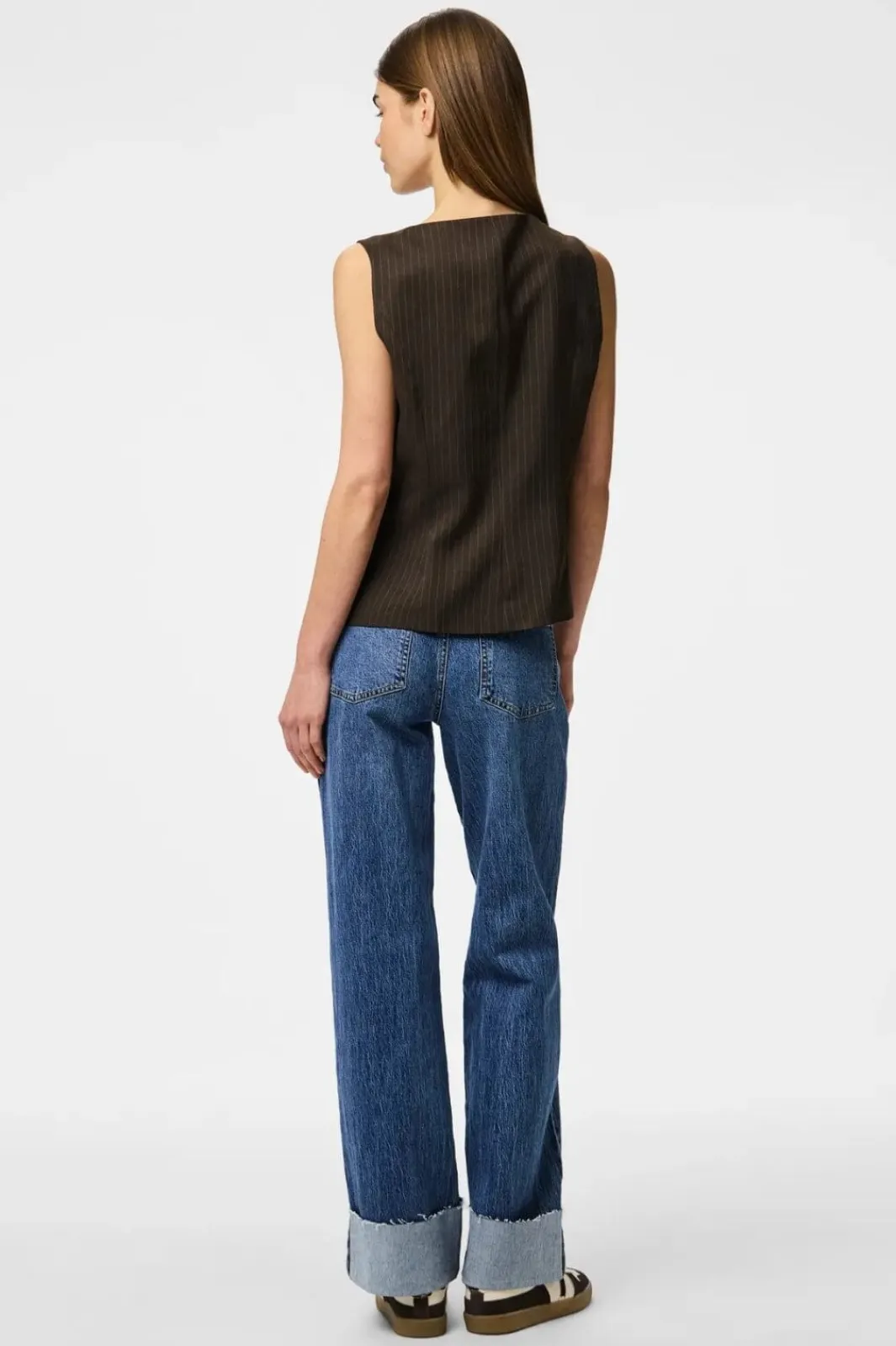 Clearance Pieces Pcfalka Sl Pinstriped Vest Fsy 4860202 Delicioso Pinstripe