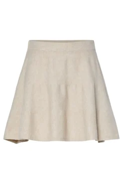 Outlet Pieces Pcfamilla Short Knit Skirt Fsy 4861104 Silver Gray Melange