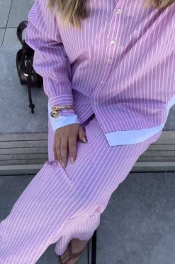 Pieces Pcfamma Straight Pant Fsy 4912400 Pink Tulle White/Pink Stripes