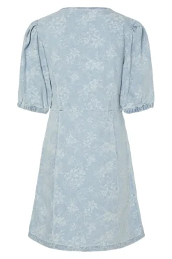 Clearance Pieces Pcfeline Ss Denim Dress 4777319 Light Blue Denim