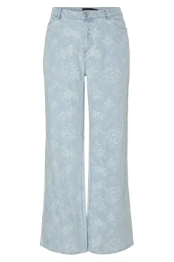 Discount Pieces Pcfeline Wide Denim Jeans 4777281 Light Blue Denim