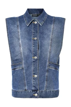 New Pieces Pcfemma Loose Denim Vest Fsy 4745770 Medium Blue Denim