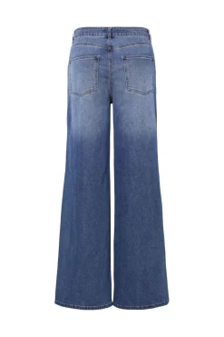 New Pieces Pcfemma Wide Denim Jeans Fsy 4745779 Medium Blue Denim