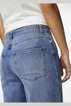 New Pieces Pcfemma Wide Denim Jeans Fsy 4745779 Medium Blue Denim