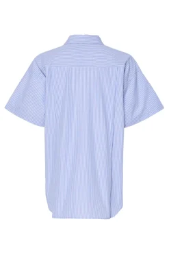 Best Pieces Pcfemme Ss Loose Shirt 4866443 Cornflower Blue Cloud Dancer