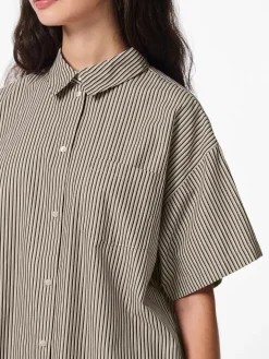 New Pieces Pcfemme Ss Loose Shirt 4900771 Birch Delicioso