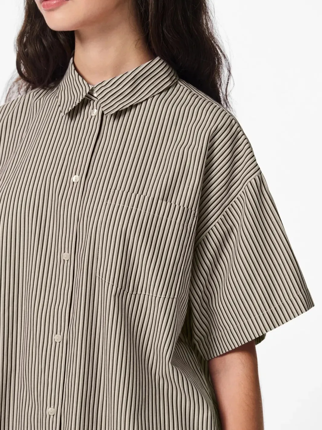 New Pieces Pcfemme Ss Loose Shirt 4900771 Birch Delicioso