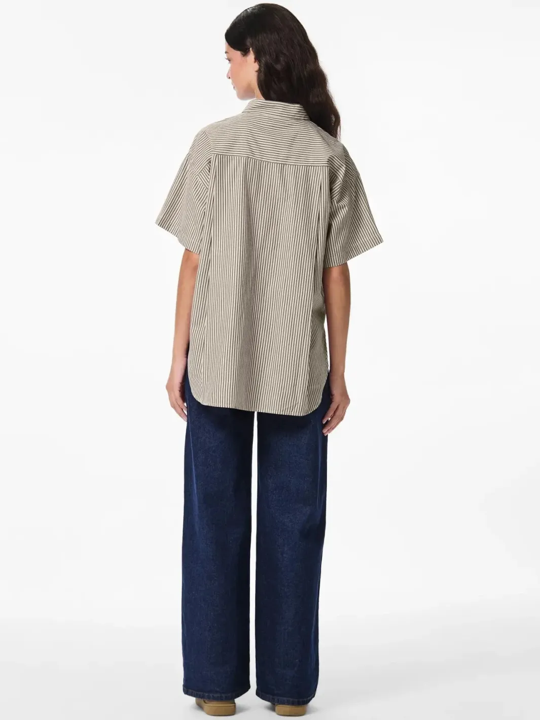 New Pieces Pcfemme Ss Loose Shirt 4900771 Birch Delicioso