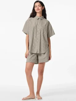 New Pieces Pcfemme Ss Loose Shirt 4900771 Birch Delicioso